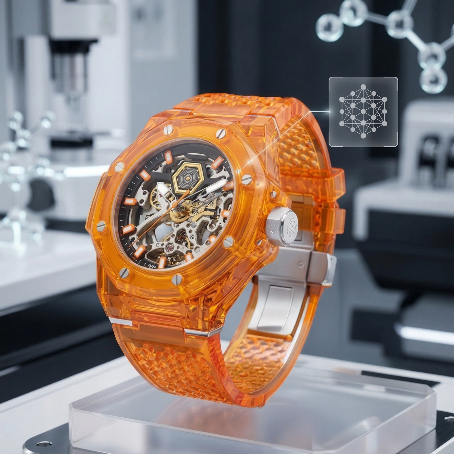 High-precision K9 crystal watch case construction